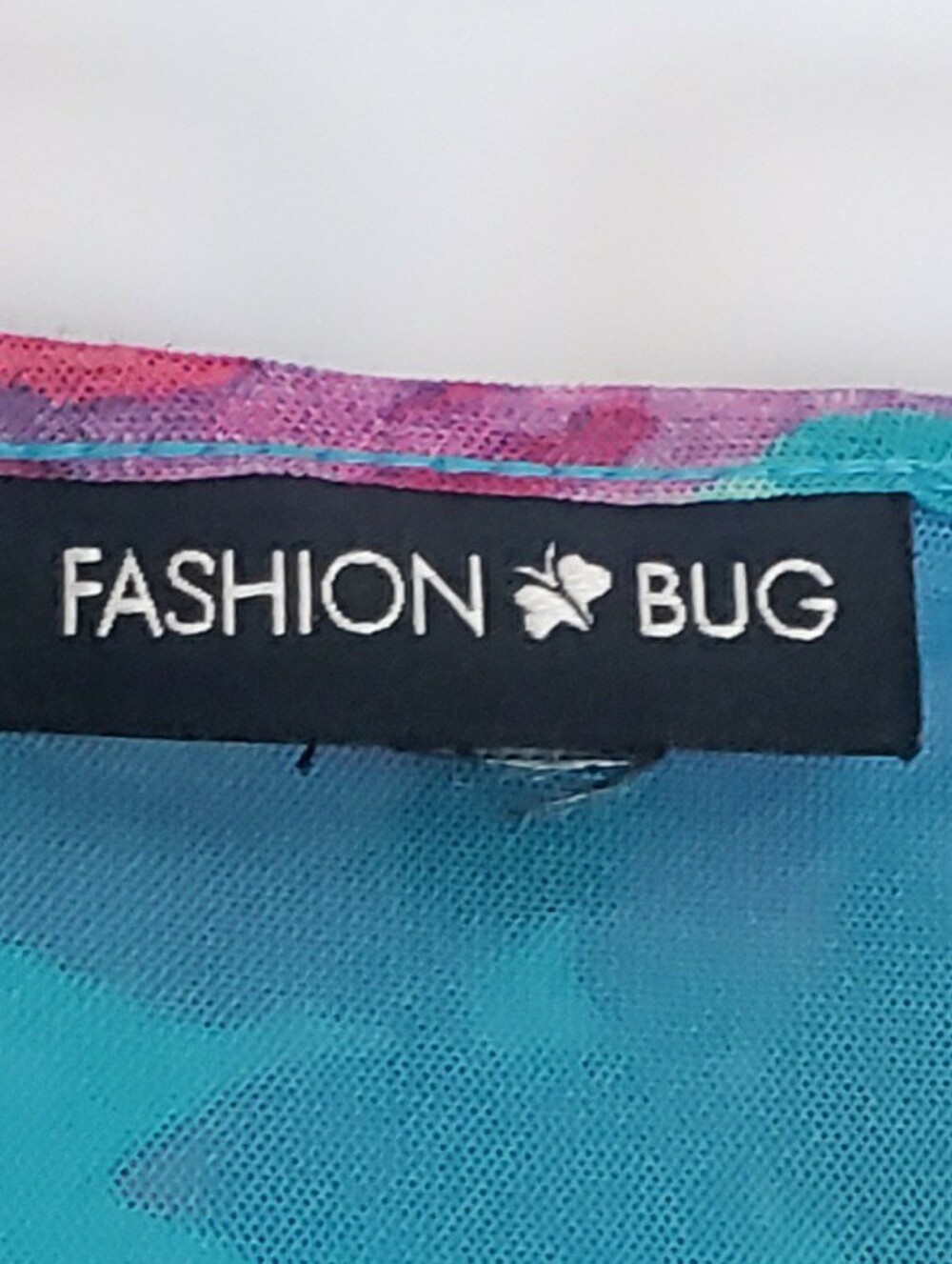 Fashion Bug, Tiered Scoop-Neck Women's Top, Aqua Multi, 26-28 - Picture 10 of 10